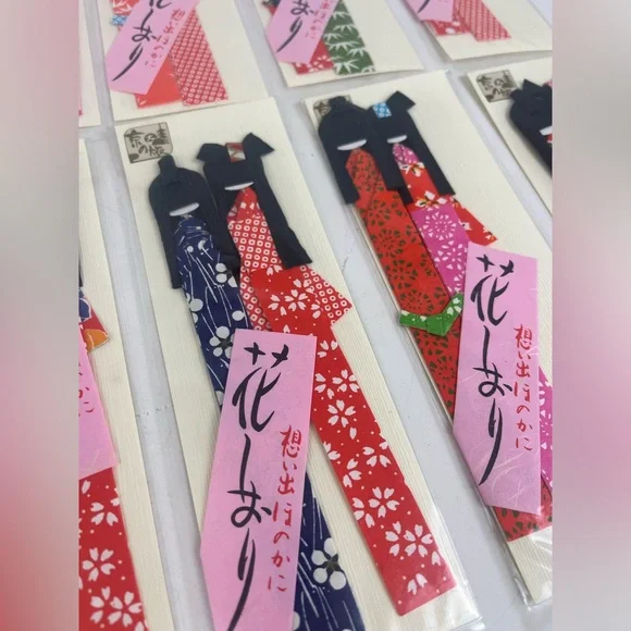 20 Vintage Japanese Style Origami Paper Geisha Doll Bookmarks New - Picture 4 of 12